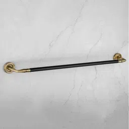 plantex Stainless Steel Towel Hanger for Bathroom/Towel Rod/Bathroom Accessories-24 inch Brass Antique & Black Towel Holder-picture-45