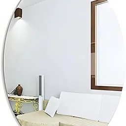 utkarshniche Oval Shape Adhesive Mirror Sticker for Wall on Tiles Bedroom 30L*20W CM Bathroom Mirror-picture-43