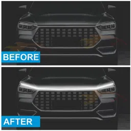 asryd Car Led Hood Waterproof DRL Strip for Cars with Matrix White Flowing Led Light Car Fancy Lights image 2