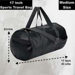 true indian 20 L Gym Duffel Bag - Best Quality Duffel Bag&Shaker Bottle With Wrist Band for Gym Workout Men&Women. - Black image 2
