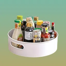 naynev Plastic 360-degree Swiveling Storage Shelf – Residential & Kitchen Space Storage Basket image 1