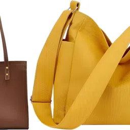 trendycraft Women Yellow, Tan Tote-picture-19