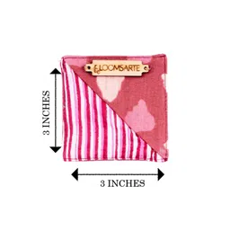 loomsarte Red Cotton Fabric Square Bookmark With Unique Design 3 X 3 Inch image 2