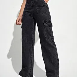 hovac Women Boot-Leg High Rise Black Jeans image 4