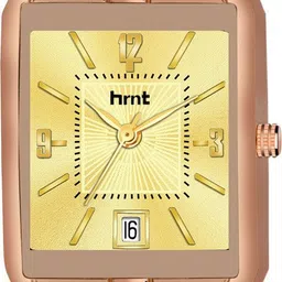 hrnt GLD-9211- Original Copper Plated Branded Watch &Date Water Resistant Hands/Wrist Analog Watch - For Men CPR-GLD-9211- Premium Copper Plated Analogue Watch & Date WaterResistant Watch image 2