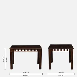 woodsworth from pepperfry Drusilla Sheesham Wood 4 Seater Dining Set In Scratch Resistant Provincial Teak Finish With Bench image 4