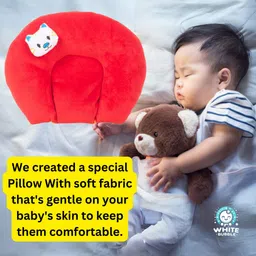 white bubble Rai Dana Baby Pillow, Newborn Head Shaper Anti Flat Takiya Mustard Seeds Solid Baby Pillow Pack of 1 image 3