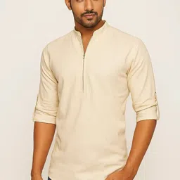 echowear Pack of 2 Men Solid Pure Cotton Straight Kurta image 2