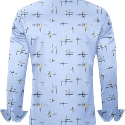 shubhflax Men Regular Fit Printed Cut Away Collar Formal Shirt image 2