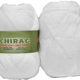 rcb Oswal Chirag White (400 gm) Wool Ball Hand Knitting Wool/Art Craft Soft Fingering Crochet Hook Yarn, Needle Knitting Yarn Thread Shade no-24-picture-11