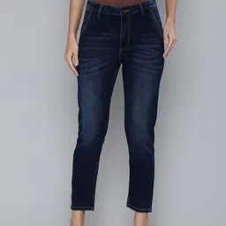Flying Machine Women Navy Blue Slim Fit High-Rise Light Fade Stretchable Jeans-picture-27