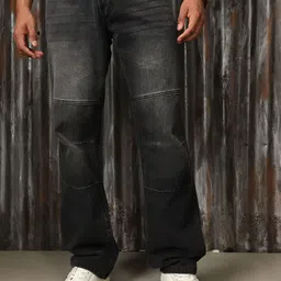 High Star Men Tapered Fit Low Distress Light Fade Jeans image 1