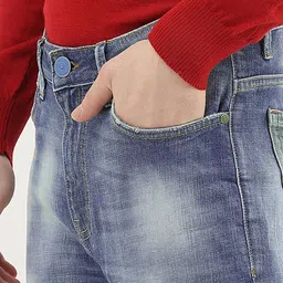 United Colors of Benetton Men Mildly Distressed Heavy Fade Jeans image 5