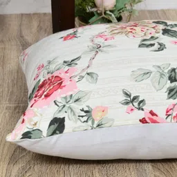 Clasiko Beige & Green Set of 5 Printed Square Cushion Covers image 5