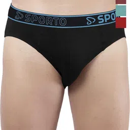 Sporto by Macho Men Pack Of 4 Cotton Mid Rise Basic Briefs Sporto_M1010-B1-M1-Prt1-R1-S-picture-39