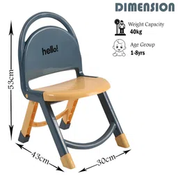 Myntra Elegant Homes 2Pcs Cream-Colored & Grey Foldable Kids Chairs image 4