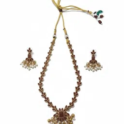 LAFORWORD Gold-Plated Studded & Beaded Jewellery Set-picture-24