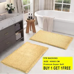 RJVT Beige Microfibre 1400 GSM Bath Rugs-picture-30
