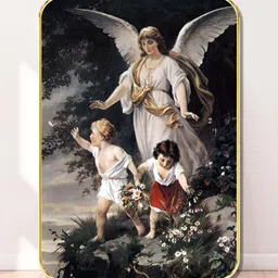 Myntra Elegant Homes Black & White Guardian Angel With Children Wooden Wall Art-image-88