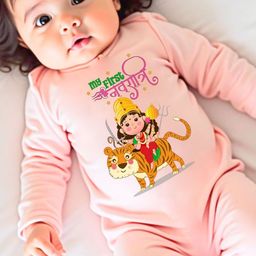 KNITROOT Infants Printed Cotton Round Neck Rompers-picture-41