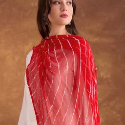 Dupatta Bazaar Dyed Leheriya Chiffon Dupatta image 4