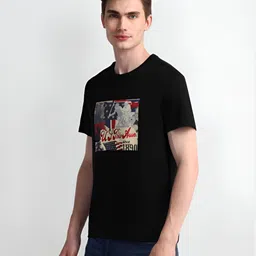 U.S. Polo Assn. Men Graphic Printed Round Neck Cotton Slim Fit T-Shirt image 5