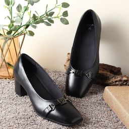 yoho Women PU Square Toe Comfort Insole Derbys-picture-35