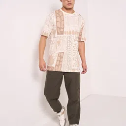 7 Alt by Pantaloons Men Printed Cut Outs T-shirt image 4