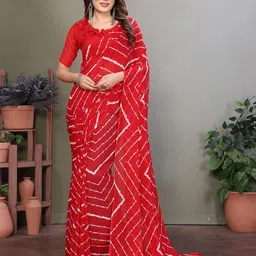 Moda Rapido Leheriya Printed Saree with Blouse Piece-picture-35