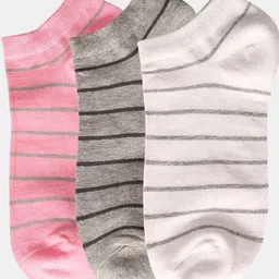 N2S NEXT2SKIN Women Pack Of 3 Striped Cotton Ankle-Length Socks-picture-27