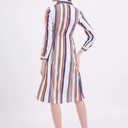 DressBerry Women Striped Crepe Shirt Midi Dress image 4