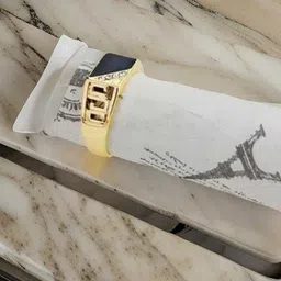 Bling Queen Men Gold Plated Cubic-Zirconia-Studded Finger Ring image 3