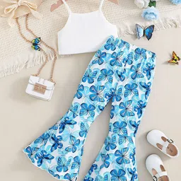 INCLUD Girls Printed Shoulder Straps Top With Trousers image 5