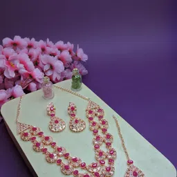 Anouk Rose Gold-Plated Stone-Studded Jewellery Set-picture-32