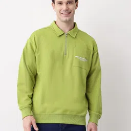 Mast & Harbour Printed Half-Zipper Chest Pocket Sweatshirt image 5