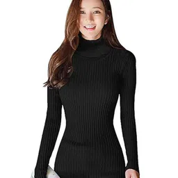 R RIDACHY Women Solid High Neck Long Sleeve Sweatshirt-image-16