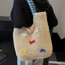 CORSICA Women Textured Structured Embroidered Tote Bag-picture-38