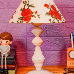 foziq White Printed Metal Table Lamp With Fabric Shade-picture-38