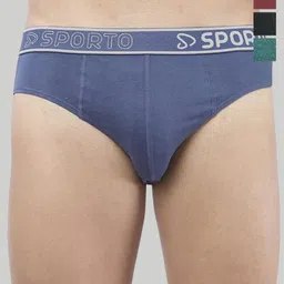 Sporto by Macho Pack Of 4 Combed Cotton Mid Rise Basic Briefs-picture-17