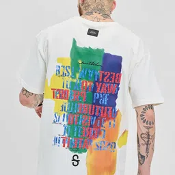 Snitch Men Graphic Printed Round Neck Cotton Oversized T-shirt image 1