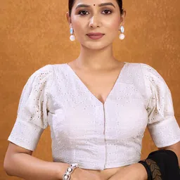 Kalini Embroidered Cotton Saree Blouse-picture-36