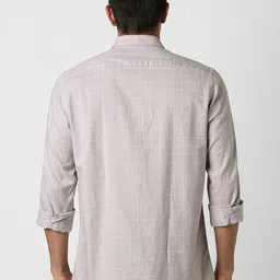 Peter England Casuals Men Slim Fit Grid Tattersall Checked Cotton Casual Shirt image 2