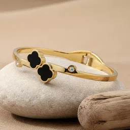 SZN Women Brass Handcrafted Gold-Plated Cuff Bracelet-picture-19