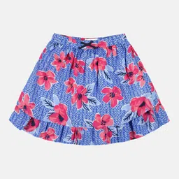YOUNG BIRDS Girls Floral Printed Flared Mini Skirt-image-5