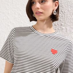 Trendyol Women Striped Round Neck Pure Cotton T-shirt-picture-34