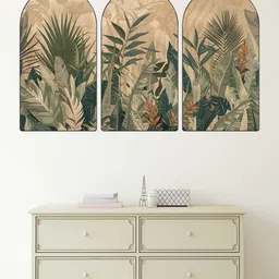 Myntra Elegant Homes Set Of 3 MDF Botanical Triptych Tropical Green Leaf Wall Paintings-picture-22