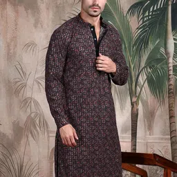 Sangria Men Embroidered Regular Sequinned Kurta with Salwar-picture-10
