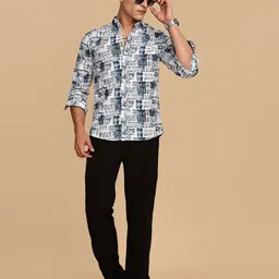 Guns & Sons Men Comfort Regular Fit Spread Collar Abstract Printed Casual Shirt image 2