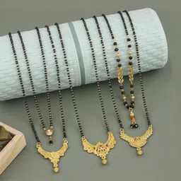 Bhanu diam Gold-Plated Brass Mangalsutra-picture-16