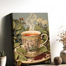 Sassyco Brown And Green Floral and Botanical Printed Canvas Wall Art image 5